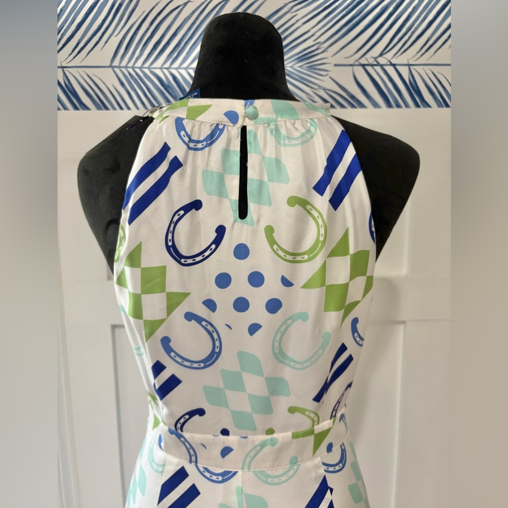 * NEW * 🏇 Vineyard Vines Horseshoe Patchwork Lined Kentucky Derby Dress Size 2 - Picture 4 of 16
